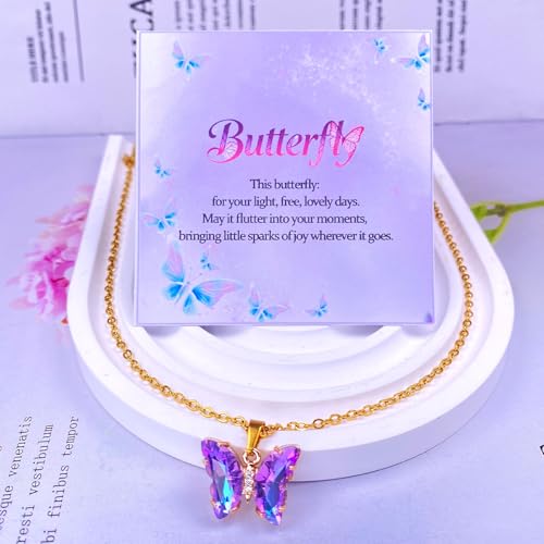 Image of Butterfly Jewelry Gifts - Butterfly Necklace Bracelet for Women