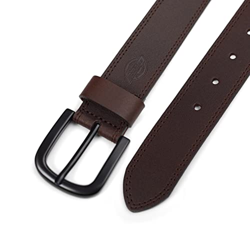 Dickies Men's 38MM Wide Bridle Leather Casual Belt Black3