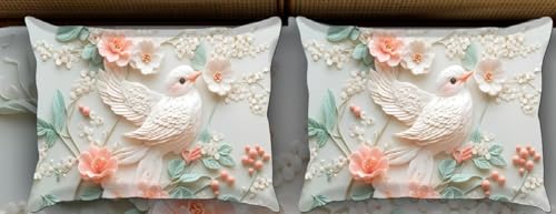 Image of 7D Flat Bedsheet 400TC Sheet Set, Kids Design bedsheet, Floral Design, Decorative Bedding with Daisy Pattern, Kids Room Decor, 90X100 Inch (Bird)