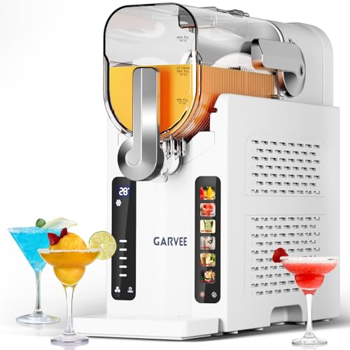 Image of Garvee Slushie Machine for Home - 70 oz Ice-Free Frozen Drink Maker, Self-Cleaning Function with 6 Preset Programs for Margaritas, Frappes, Milkshakes, White