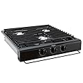 Replacement for Atwood 50301 RV Three Burner Cooktop | RV Cooktop Stove | 9,000 BTU front burner 6,500 BTU rear burners | Gas Burners
