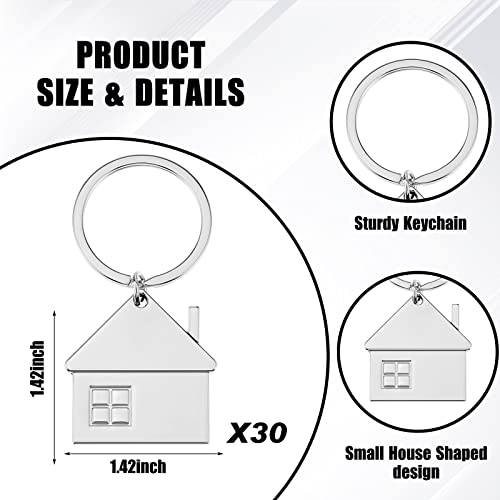 Image of House Key Chain House Shaped Pendant Keychains Home Keychain Set Cute Home with Window Key Charm Metal Keyring Gift