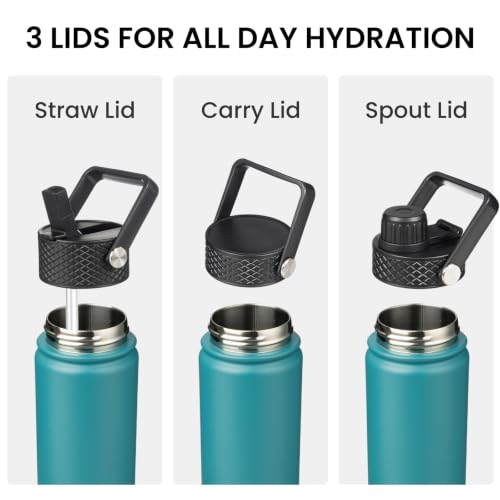 Image of Konokyo 32 oz Insulated Stainless Steel Water Bottle with Straw Lid