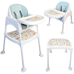 Trona Kikkaboo 3 En 1 Trona Ligera Convertible 3 en 1 de Olmitos | A partir de 6 meses | Se puede transformar en silla infantil + mesita de 3 a 6 años | 3 en 1: trona, silla infantil y conjunto de mesa con silla