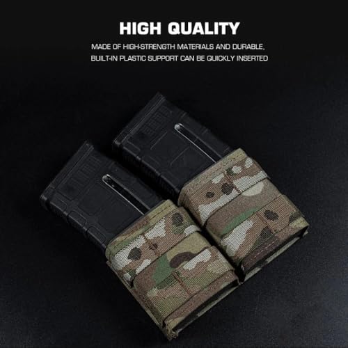Bolsa Doble 5.56 con Insertos Internos y Funda Táctica MOLLE de Perfil Bajo para Chaleco Airsoft 5