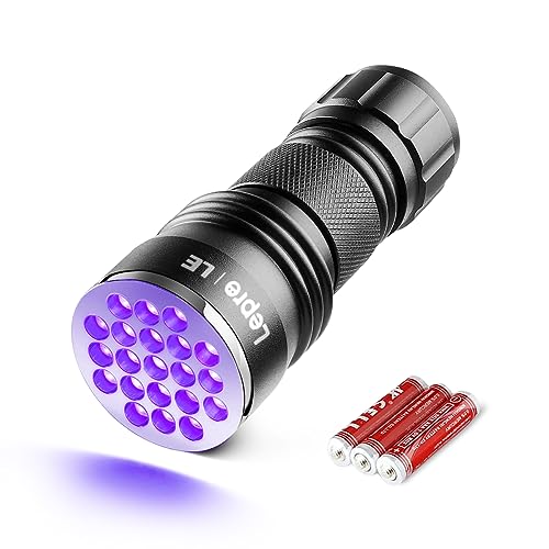 Price comparison product image Lepro UV Light,  21 LED 395nm UV Torch,  Black Light Detector for Pets Urine,  Stain,  Bed Bugs on Carpet or Floor,  Fake Banknote and More