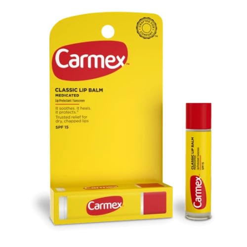 Carmex Classic Medicated Lip Balm Tube SPF 15 – Lip Protectant for Dry, Chapped Lips 4.25g