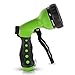 Signature Garden Heavy-Duty Water Hose Spray Nozzle - Comfort-Grip Hose Attachment - 8 Different Spray Patterns - Garden Hose Nozzle for Watering Lawns & Gardens, Washing Cars & Pets (Green)