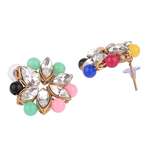 Efulgenz Indian Jewelry Crystal Choker Necklace Drop Earrings Set For Women Girls Cubic Zirconia Necklace (Style 1 Multicolor) #TOP4