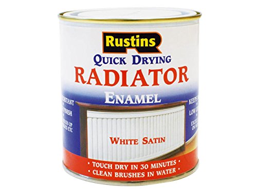 Rustins - Quick Dry Radiator Enamel Paint, Satin White 250ml