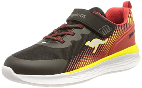 KangaROOS Unisex KQ-Unique EV Sneaker, Jet Black/Fiery red, 38 EU Cover