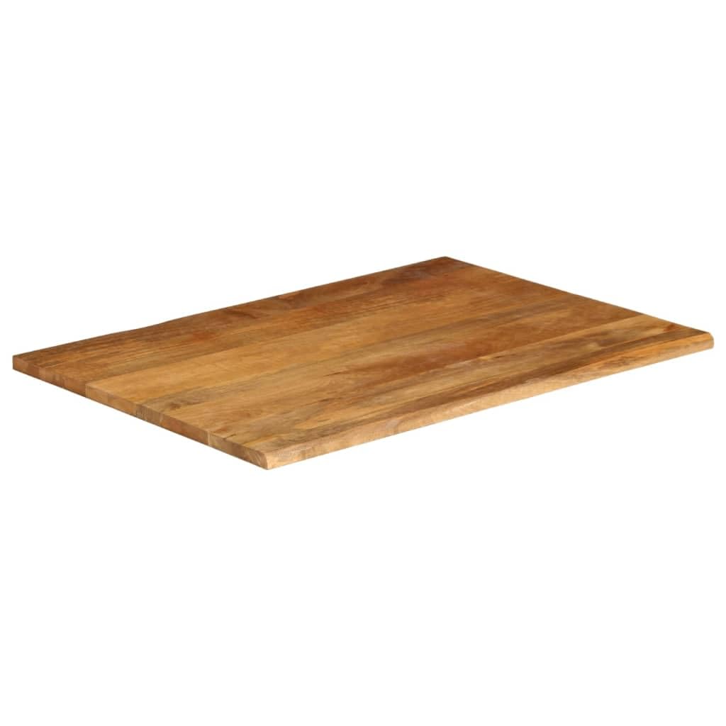 Piano Tavolo Bordi Vivi 100x80x2,5 cm Legno Massello di Mango