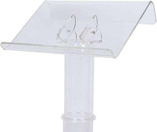 Miniatura 8 de Soporte de podio transparente, púlpitos acrílicos para iglesias, atril de podio de presentación portátil profesional con amplia superficie de