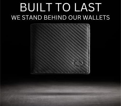 Stealth Mode Leather Bifold Wallet For Men With Id Window And Rfid Blocking (Carbon Fiber) #TOP5