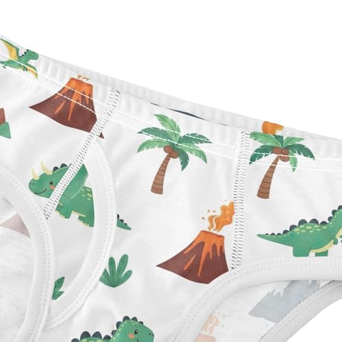 CHIFIGNO Boys' Underwear Cute Cartoon Dinosaurs White Kids Boys Briefs Soft Cotton Brief Underwear4