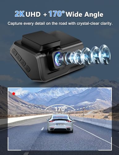 Dash Cam for Cars, 2K Car Camera WiFi, Front Dash Camera for Cars, Mini Dash Cam with Super Night Vision, Free 64GB Card, 24H Parking Monitor - Image 4