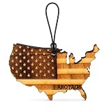 Arotags USA Flag Car Air Freshener Kit, Reusable Wood Hanging Diffuser with 30 mL...