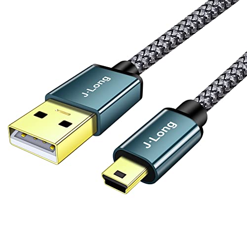 J·LONG Mini USB Cable Braided USB 2.0 to Mini B Cable Data Transfer & Charge Compatible with Dash Cam, PS3 Controller - Image 2