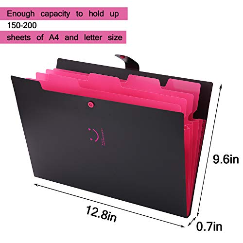 Skydue Letter A4 Paper Expanding File Folder Pockets Accordion Document Organizer (Black) #TOP5