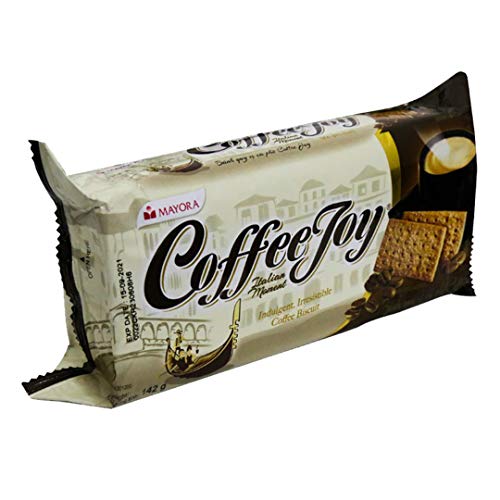 1 Pack Mayora Coffee Joy Coffee Biscuit Irresistible Biscuit Snacks Kopi Asli Indonesia Halal 142g (5 Ounce)