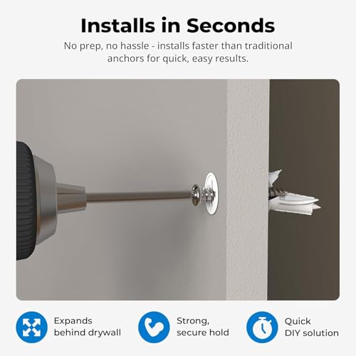 Image of Qualihome Drywall Anchors with Screws - Self-Drilling Drywall Anchors, Anti-Spin Grip, No Pre-Drill Wall Anchor Kit, Strong & Reliable Hold, 75 Pack (150 Pieces)