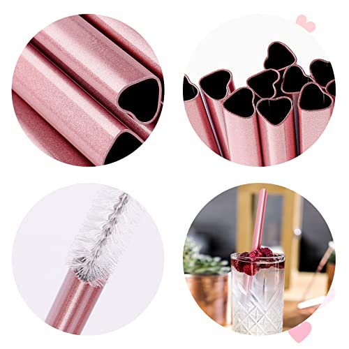Pitillos de acero inoxidable con forma de corazón 16 unidades miniatura 5