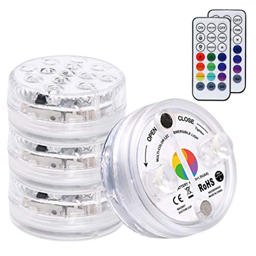 Mobestech 4 Pcs SubmersÃ­vel Luzes Led Com Controle Remoto Ã  Prova D 'Ãgua SubaquÃ¡tica Luzes Led