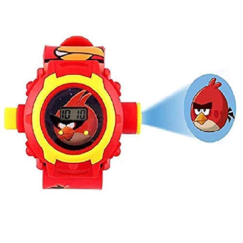 ARTLABEL Cartoon Character Automatic Projector Wrist Watch with Led Light Digital Display for Kids Boys & Girls with 24 Images Entertainment Toy Best Birthday Christmas Gifts (Angry Bird),