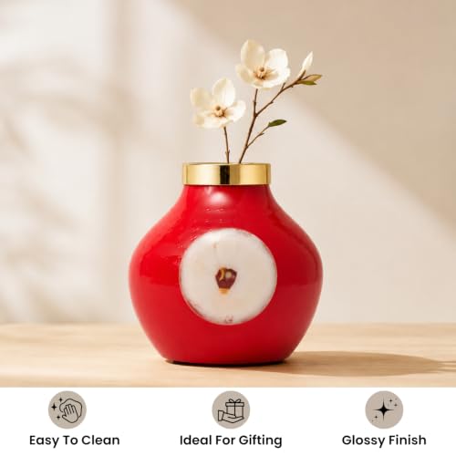 Image of Urban Born Decorative Vases | Living Room Dining Table | Home Decor Vases| Flower Vases| Vase Sets and Shelf Decor | (Wine 15 X 15 X 15 CM)