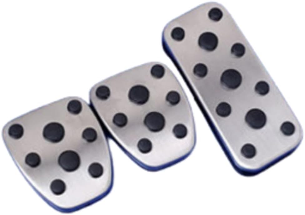 Stainless Steel Manual Trans Accelerator Brake Clutch Pedal Pad Cover Kit for Subaru Forester 2003-2005, Outback 2004-2006, Legacy 2004-2005
