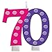 Creative Converting Bright and Bold 70th Birthday Molded Numeral Cake Candle