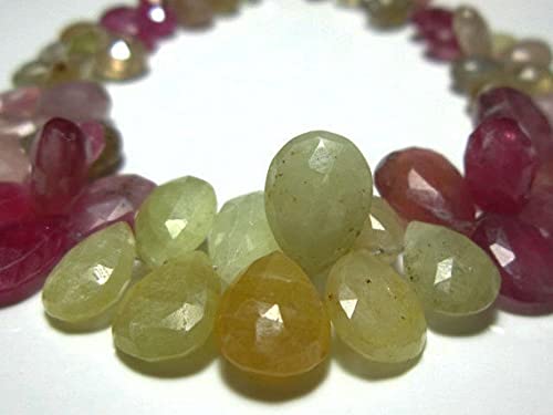 Saphir naturel d'Afrique : perles briolettes poire de 118 carats pour joaillerie haut de gamme