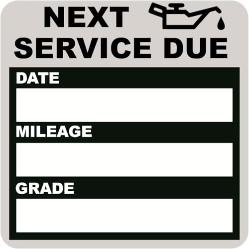 JINCH Oil Change Stickers Static Cling 120pcs 2x2 Inches Oil Change Reminder Sticker for Windshield with No Residue Clear Next Service Due Labels Black Font for Car Auto Vehicle Window
