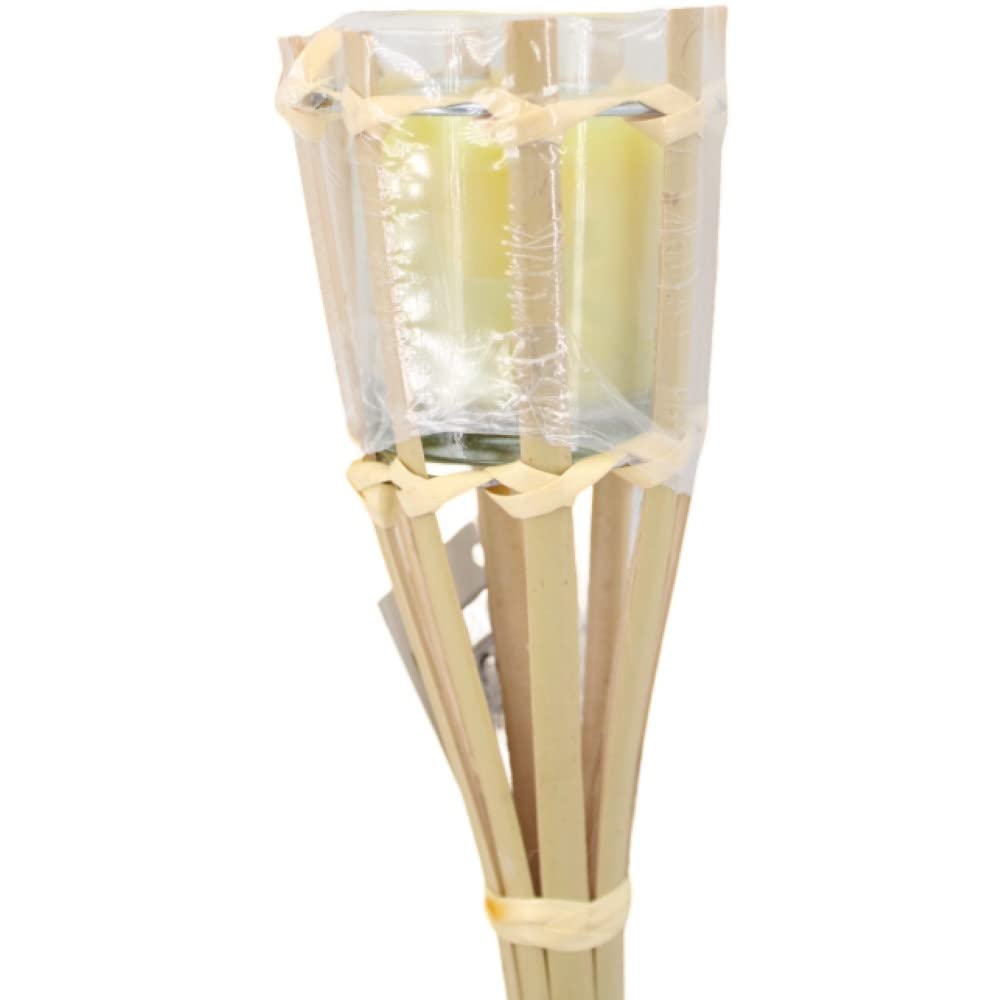 PLUS HOME Pack 3 Unidad antorcha de Jardin 78CM con Vela citronela 100 grs,3% citronelas.
