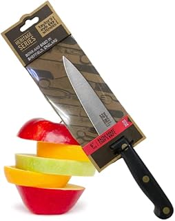 Taylors Eye Witness Made in England Heritage Range Small Cooks Knife - 15cm|6in High Carbon Stainless Steel Razor Sharp, Full Tang Blade. Hard Wearing, Hand Finished, Triple Brass Rivet Handle