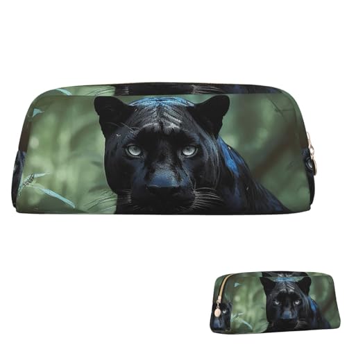 SDTYKHJ 筆箱 木 動物 大 筆袋 携帯 コイン ポーチ 美的 コスメ バッグ レザー メイクバッグ, ゴールド, One Size