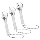InnoHHustle 3 Pcs 2.5'' Adjustable Spanner Mini Nut Wrench, Tiny Wrench Small CrescentWrench Chain Set Locking AdjustableWrench Keychain Hand Knurl Tool for Repair Micro Equipment