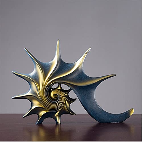 Artisanat de conque en résine et décoration d'ornement bleu pour maison