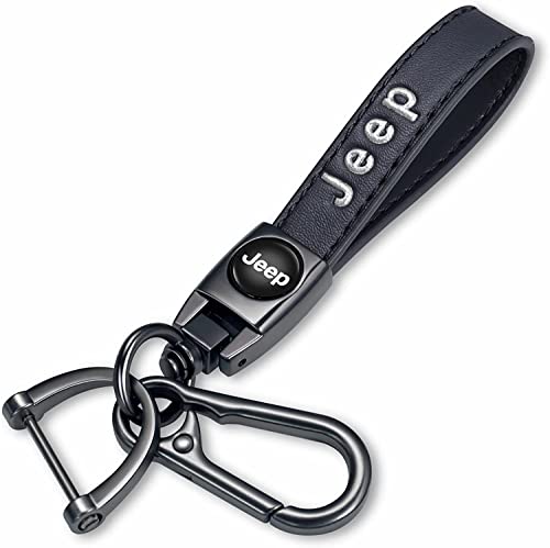SDSHSM Genuine Leather car Keychain Suit for Jeep Wrangler Compass Cherokee Renegade...