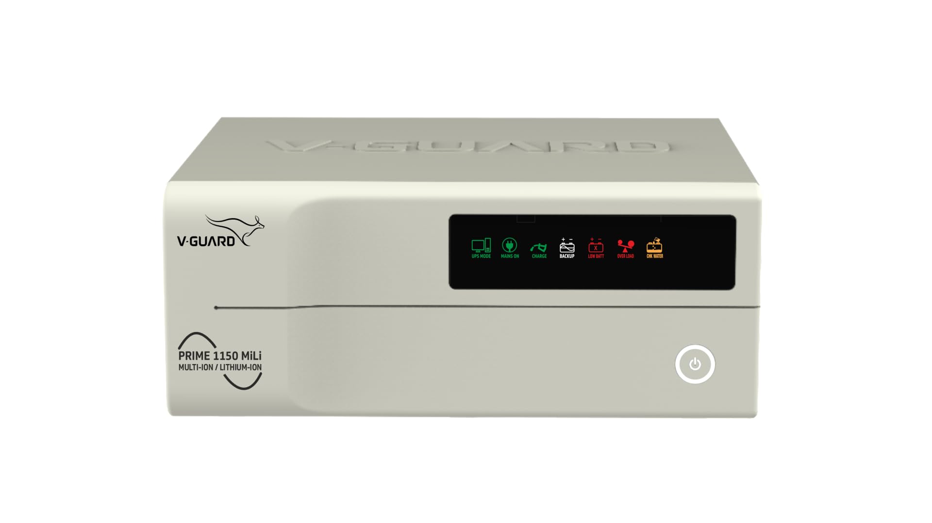 V-Guard Prime 1150 Mili Inverter for Home, Office & Shop | 1000VA / 12V Pure Sine Wave | Multi-Ion & Lithium Battery Compatible | Fast Charging | LED Display | Easy Installation | 3-Year Warranty