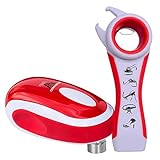 Tornado F4 Red Can Opener & Topper Set - New and Improved - Safest, Fastest, Easiest Hands-Free Can, Bottle, Jar Opener Set.