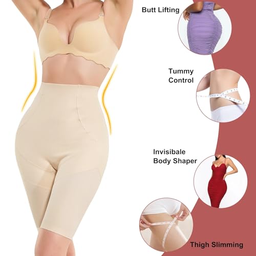 Image of NIRDAMBHAY Tummy Tucker Women's High Waist with Anti Rolling Strips Shapewear for Women, Tummy Shaper Comfortable Seamless Shapewear High Waisted Body Shaper