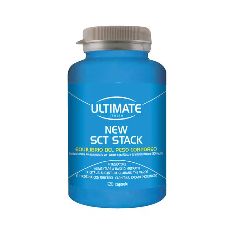 ULTIMATE ITALIA New Sct Stack 120 Capsule - Integratore alimentare per controllo del peso in dieta ipocalorica con Guaranà, Citrus aurantium, Sinetrol®, Carnitina e Cromo