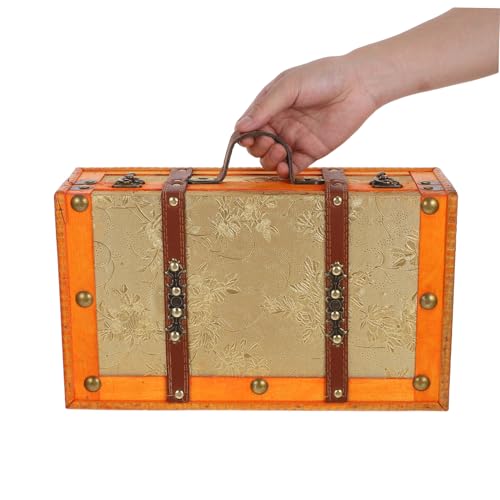 Coffre de rangement en bois vintage UKCOCO pour bijoux et documents style mallette rétro
