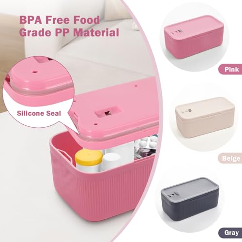 Image of Lockable Storage Box, Small Lock Box with Combination Code for Phone /Medicine Safe /Food Home /Refrigerator /Office /Personal Items /Travel /Gift,9.25 x 5.04 x 3.62''