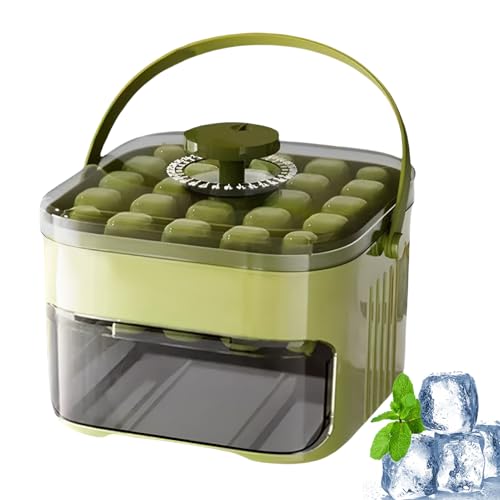 Juego de moldes para cubitos de hielo con pala, recipiente para congelador cubierto, recipiente apto para alimentos con 25 compartimentos para enfriar whisky, vodka y cócteles, accesorios para enfriar