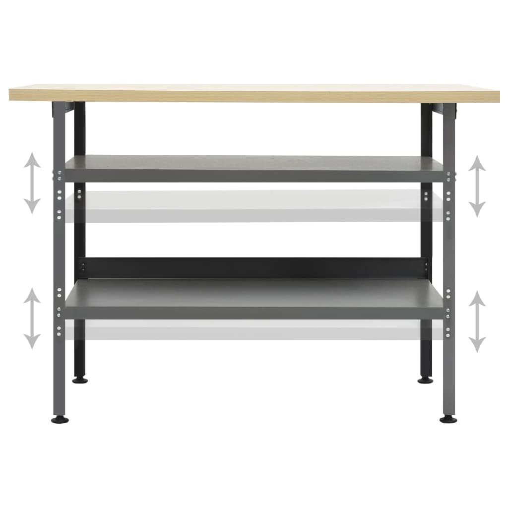 Genérico Banco de Trabajo de Acero Gris 120x60x85 cm,Bricolaje,Accesorios de Bricolaje,Organización y Almacenamiento de Herramientas,Mesas de trabajo-145344