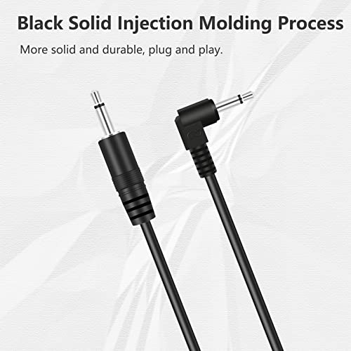 2 Pack Cable de Audio Mono 3.5mm con Conector en Ángulo miniatura 3