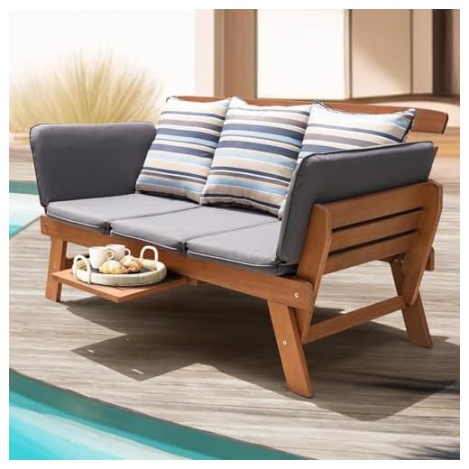 Amelie Eucalyptus Outdoor Convertible Sofa