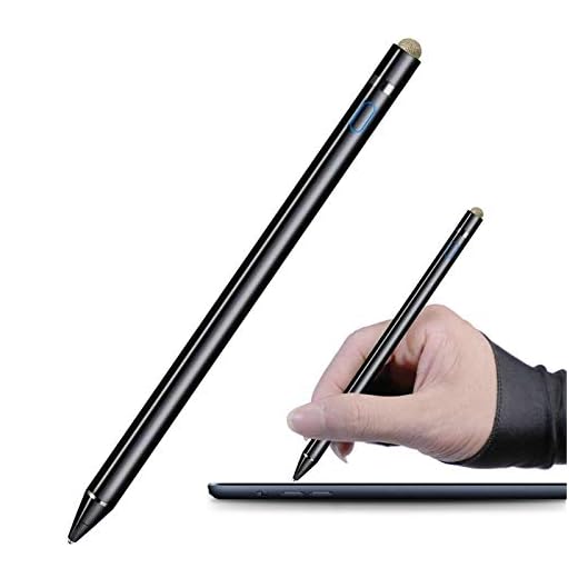 Active Stylus Compatible with Apple iPad, Homagical Stylus Pen for Touch Screens, Rechargeable Capacitive 1.5mm Fine Point iPad Pen Tablets Stylus with Pen Bag/Anti-friction Glove